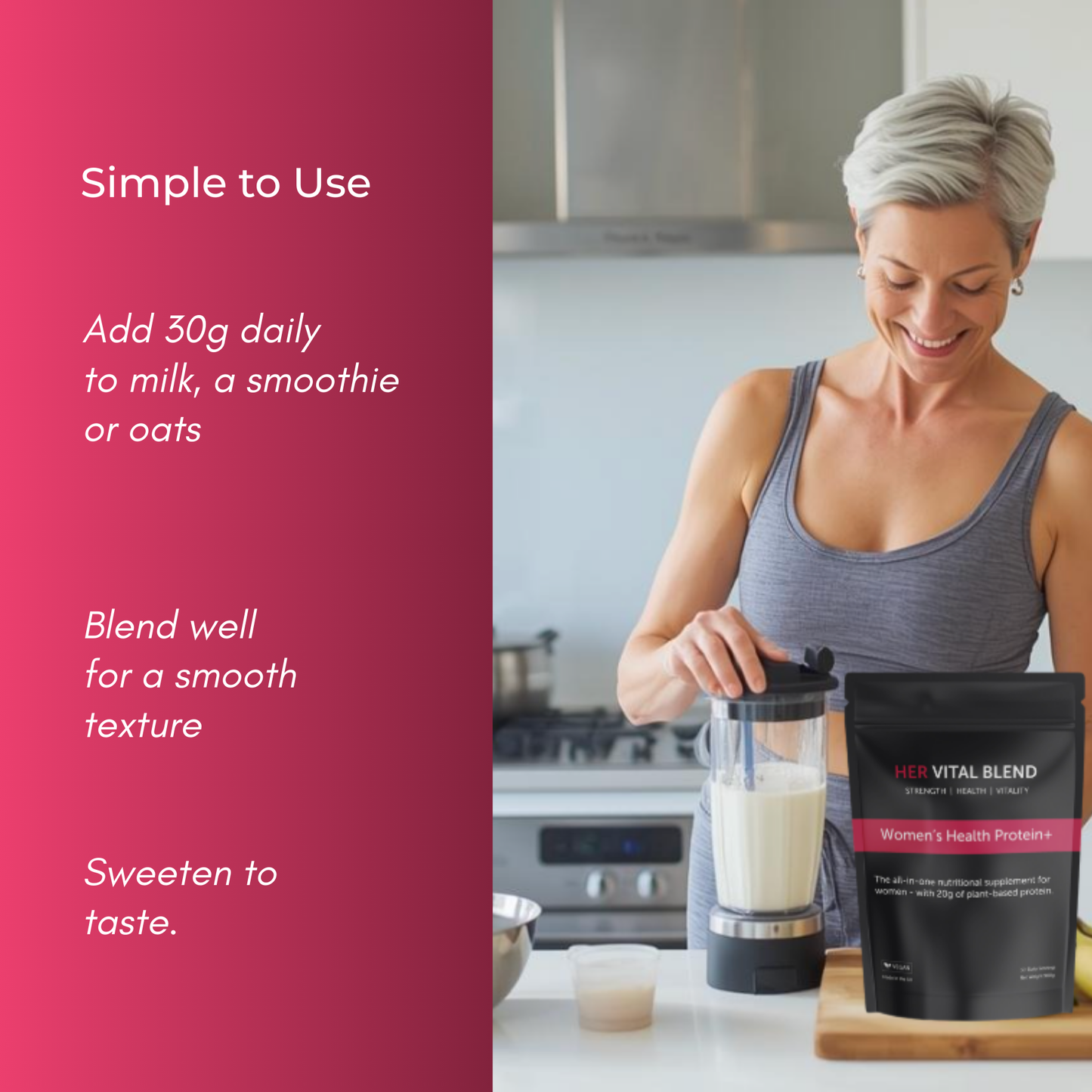 One Blend. 30+ Nutrients. Complete Midlife Support.